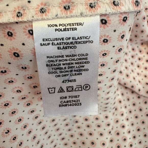 LOFT Round Neck Keyhole Back Pink Floral Pullover Blouse Top Womens Size Medium - Picture 8 of 9